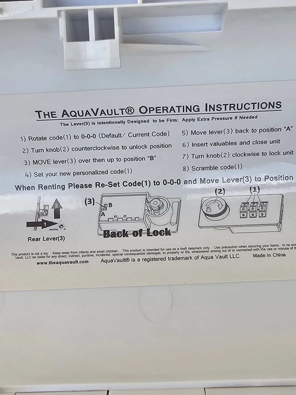 AQUAVAULT PORTABLE LOCK BOX & BEACH SAFE - AS SEEN ON SHARK TANK!